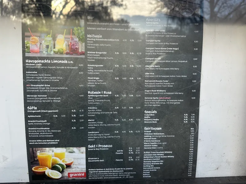 menu 2 of Schweinske Stadtpark