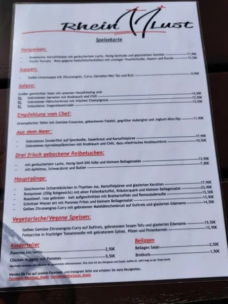 menu 1 of RheinLust Köln
