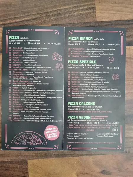 menu 1 of Pizzeria "Kruste + Vegan „ Leipzig