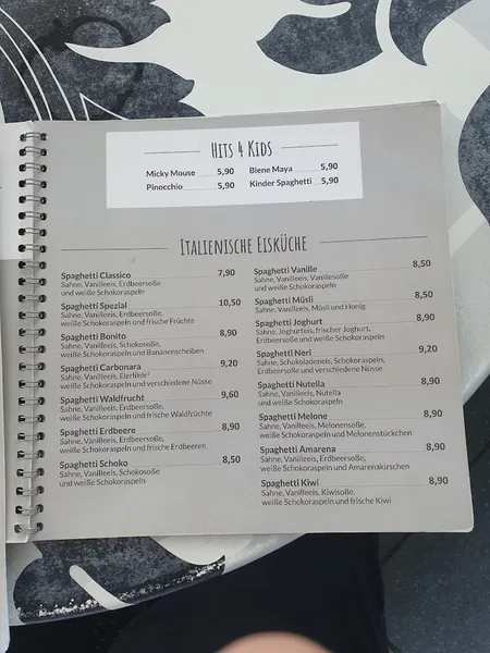 menu 1 of Eiscafé La Piazza