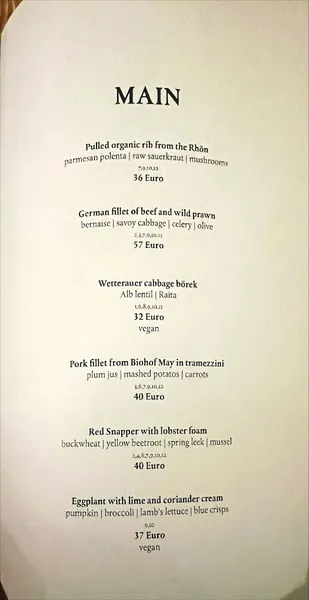 menu 2 of MARGARETE