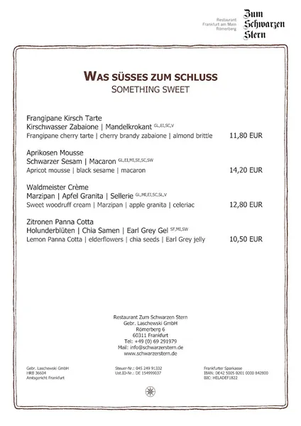 menu 0 of Schwarzer Stern