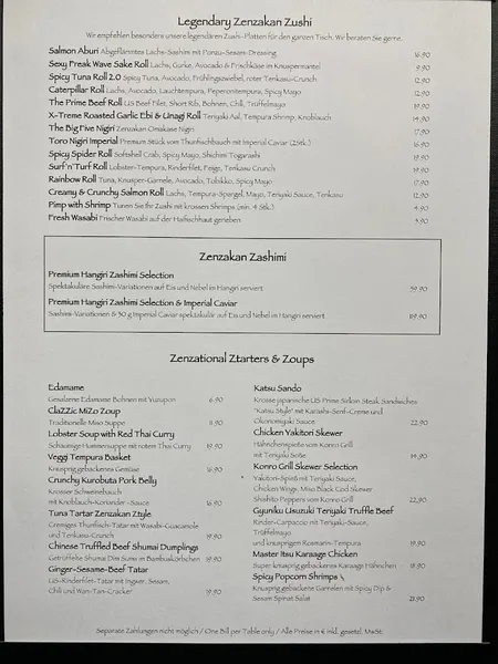 menu 1 of Zenzakan