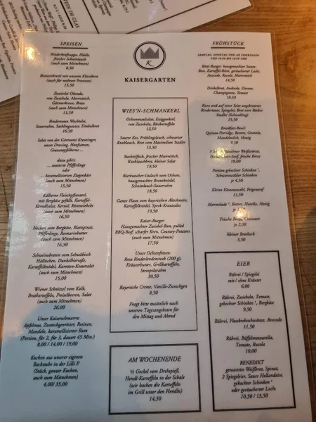 menu 0 of Kaisergarten