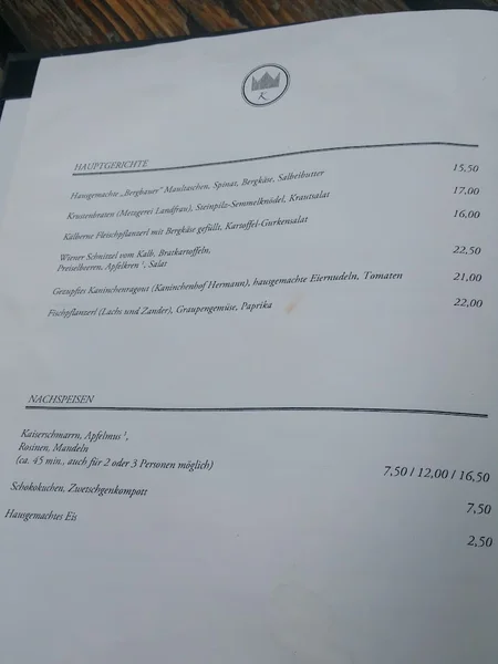 menu 1 of Kaisergarten