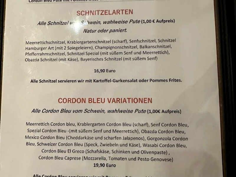 menu 1 of Andy's Krablergarten