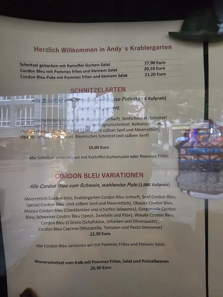 menu 2 of Andy's Krablergarten