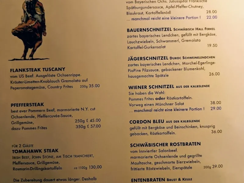 menu 2 of Ratskeller München