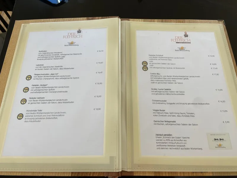 menu 1 of Der Foehrich