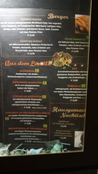 menu 2 of Der Foehrich