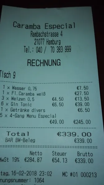 menu 2 of Caramba Especial
