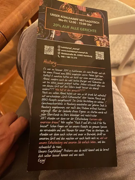 menu 1 of Kohldampf Hamburg