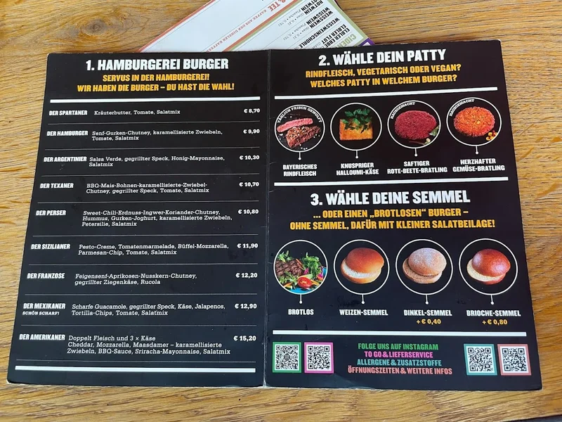 menu 0 of Hamburgerei EINS