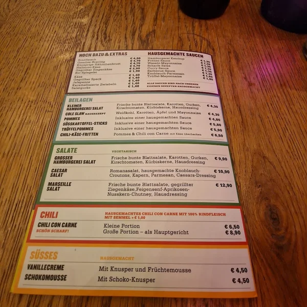 menu 2 of Hamburgerei EINS