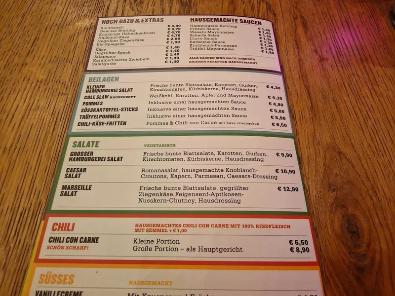 menu 2 of Hamburgerei EINS