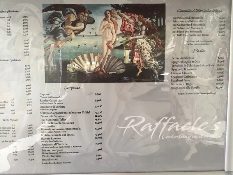 menu 1 of Raffaele's