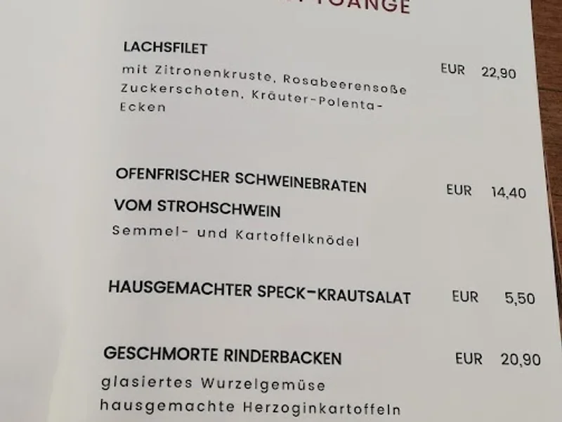 menu 2 of Gasthaus DER BIERMANN