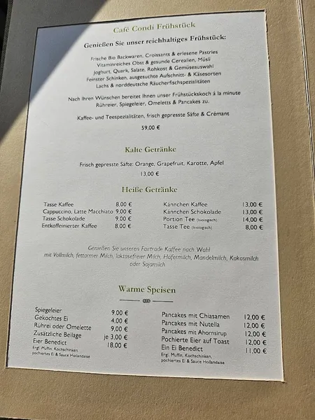 menu 0 of Café Condi