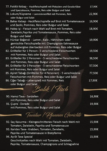 menu 1 of evvel AYET Holzkohlegrill Döner