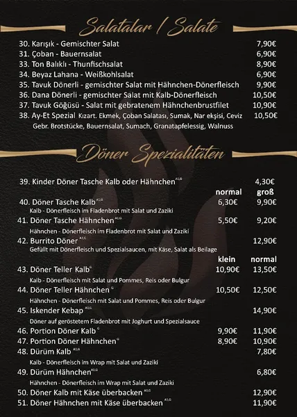 menu 2 of evvel AYET Holzkohlegrill Döner