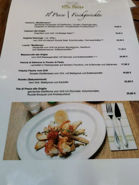 menu 0 of Villa Dante