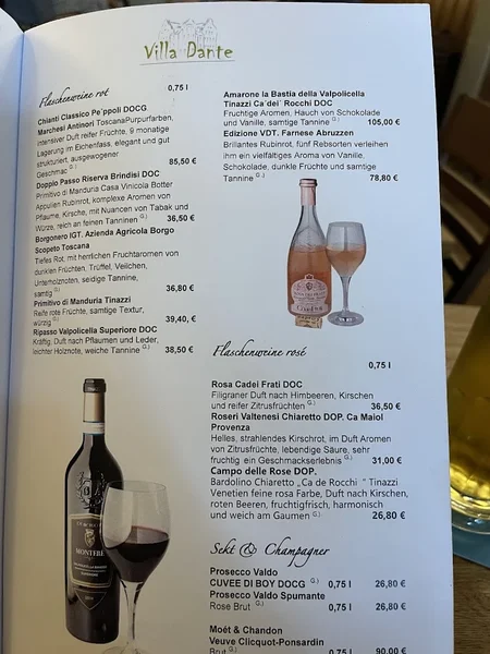 menu 2 of Villa Dante