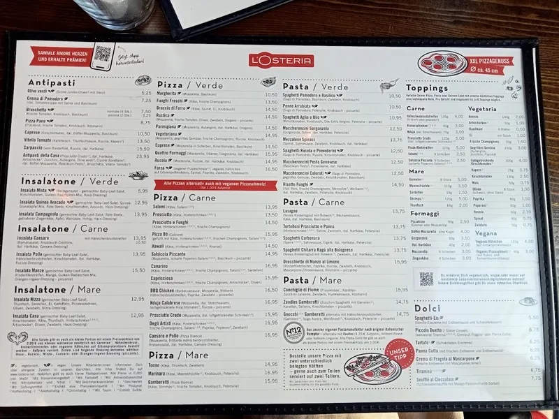 menu 0 of L'Osteria Dortmund
