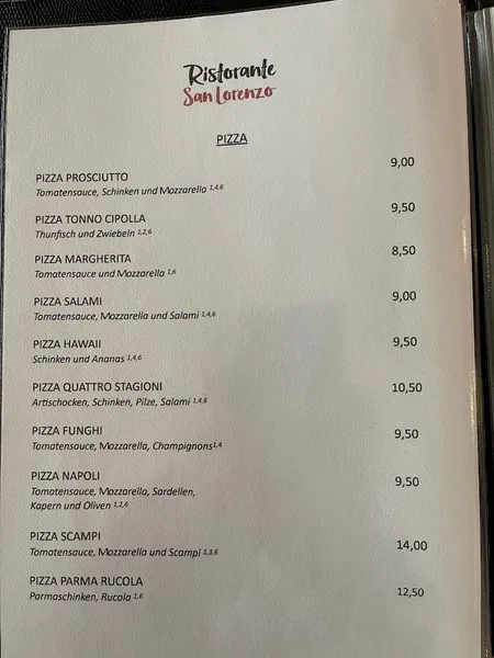 menu 1 of Ristorante San Lorenzo