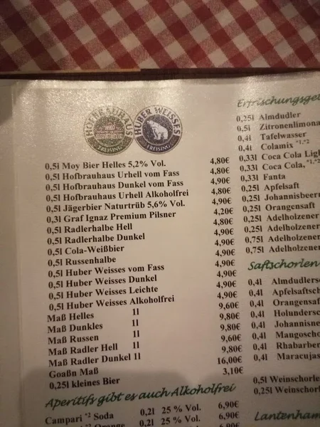 menu 1 of Brauhaus-Stub'n Solln