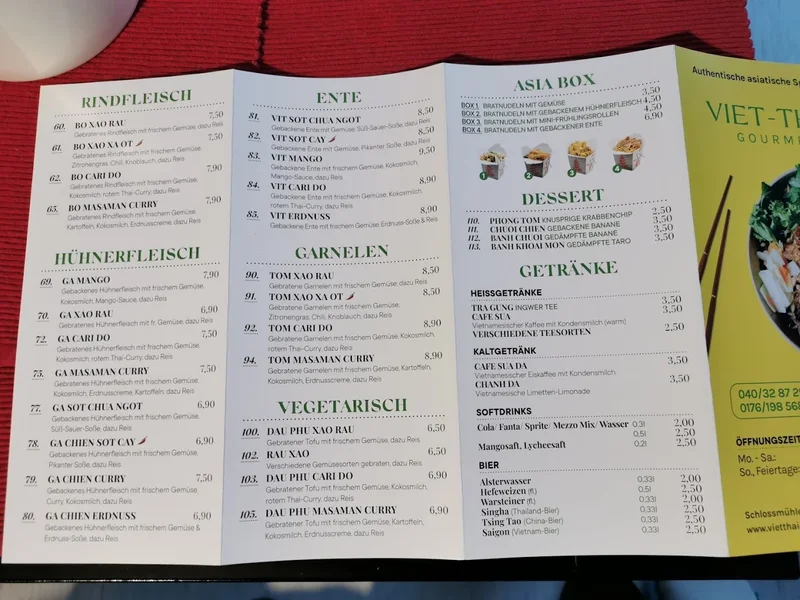 menu 1 of Viet-Thai Gourmet