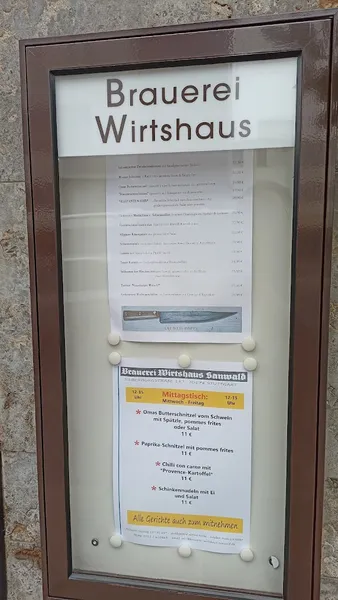 menu 1 of Brauerei Wirtshaus Sanwald
