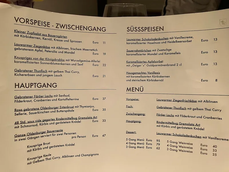 menu 0 of Restaurant Meister Lampe