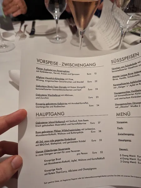 menu 1 of Restaurant Meister Lampe