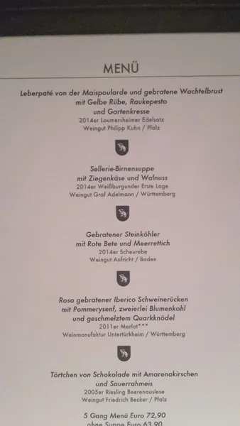 menu 2 of Restaurant Meister Lampe