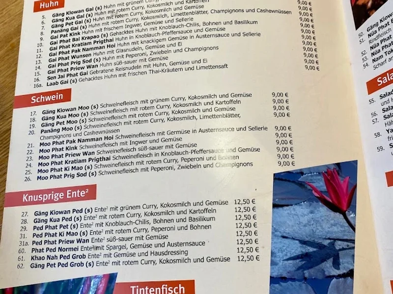 menu 2 of Thai Food 2