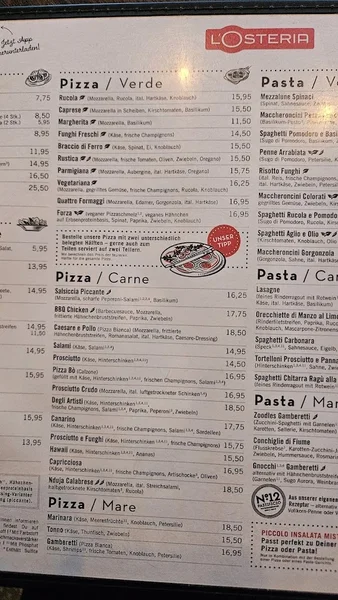 menu 0 of L'Osteria Köln Ebertplatz