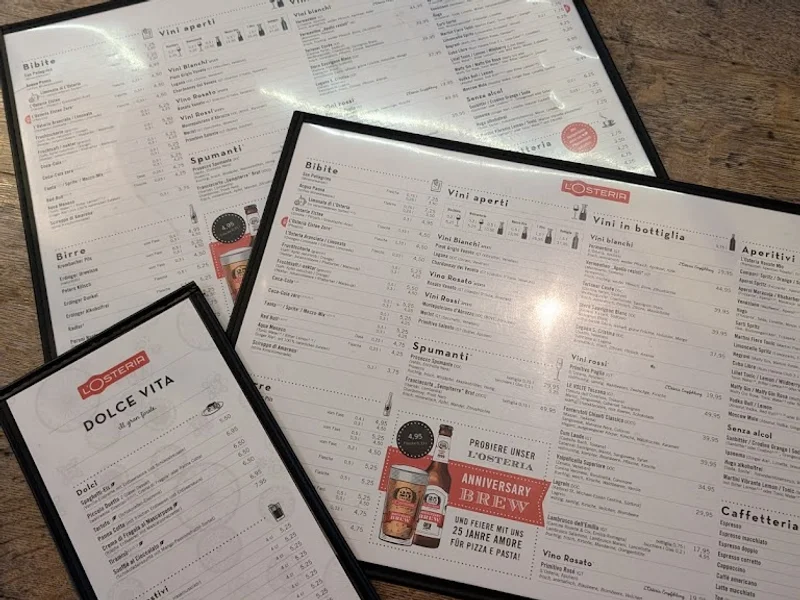 menu 1 of L'Osteria Köln Ebertplatz