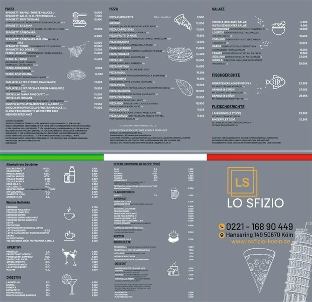 menu 0 of Lo Sfizio