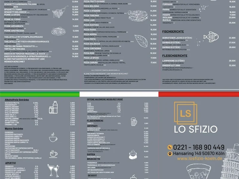 menu 0 of Lo Sfizio