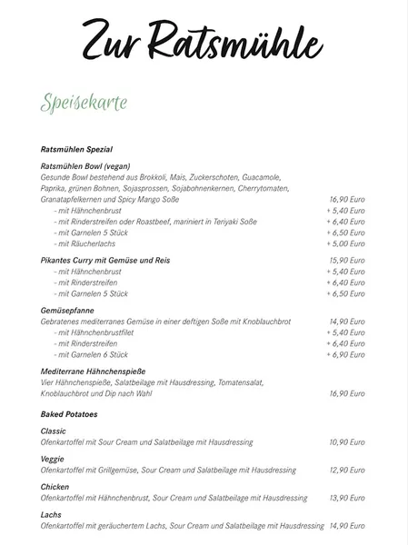 menu 2 of Zur Ratsmühle