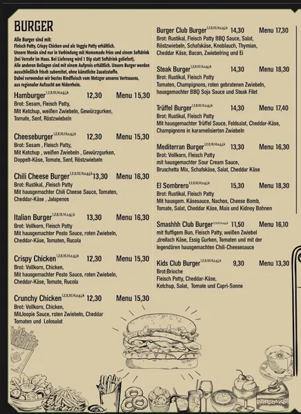 menu 2 of The Burger Club