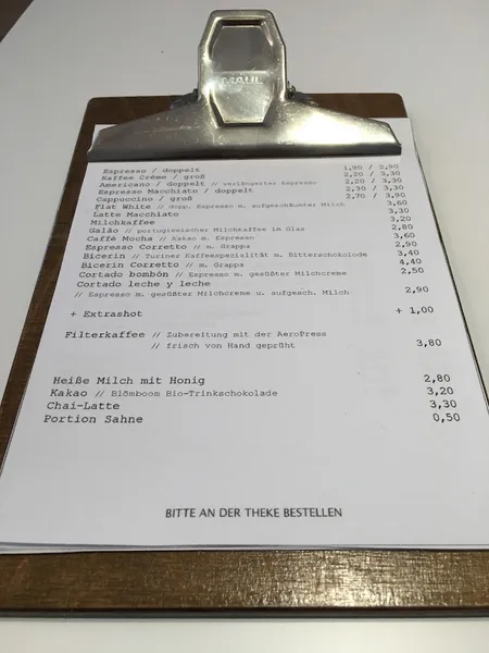 menu 0 of kaffeemacherei