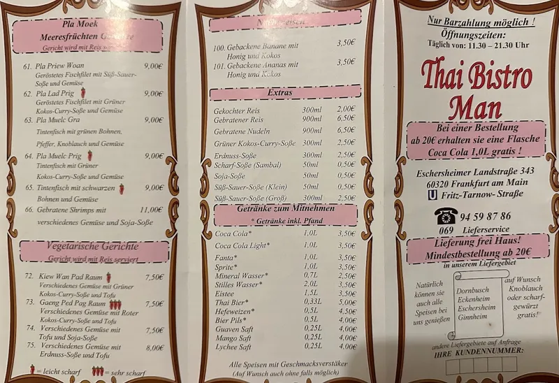 menu 0 of Thai-Bistro Man