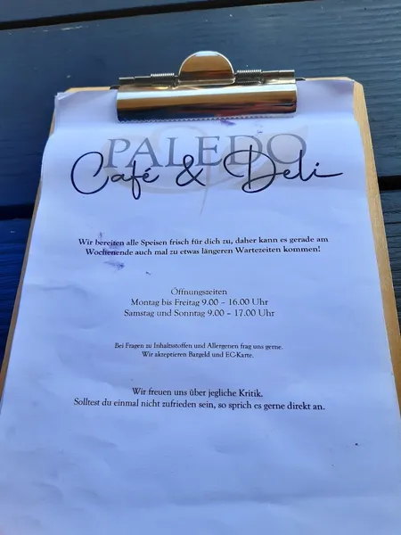 menu 2 of Paledo - Café & Deli
