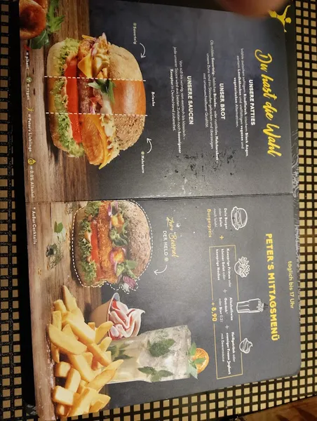 menu 2 of PETER PANE Burgergrill & Bar