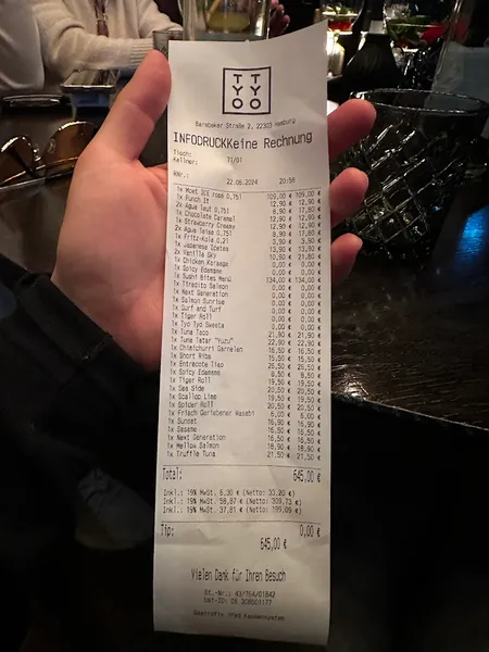 menu 0 of TYO TYO Sushi Restaurant Hamburg