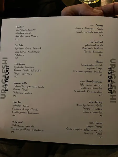 menu 1 of TYO TYO Sushi Restaurant Hamburg