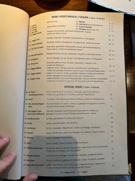 menu 2 of raw like sushi & more