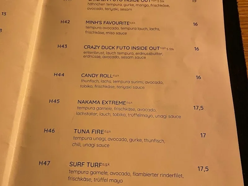 menu 0 of Nakama