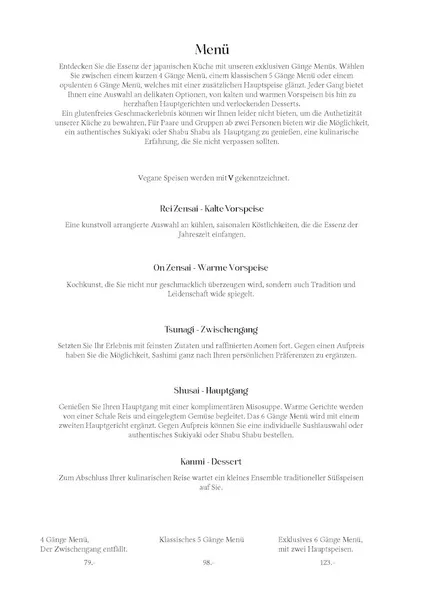 menu 1 of Matsumi